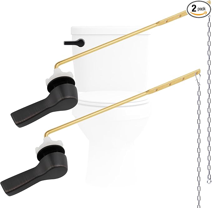 Hygie Rinse 2PCS Metal Toilet Handle Lever Flush Replacement, Universal Front by Greatcomfortathome
