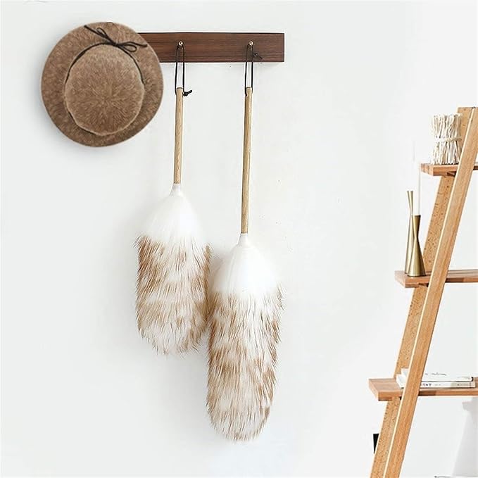 Lambswool Duster with Solid Wooden Handle, Good Grips, Anti-Static, Feather - Image 4