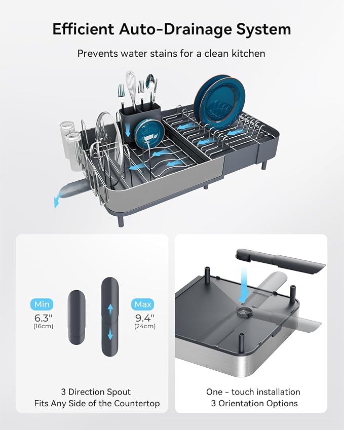 SUNLY Expandable Dish Drying Rack, Versatile Brackets - Image 5