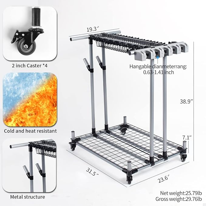Heavy duty garden tool organizer garage storage holder storage large long - Image 7