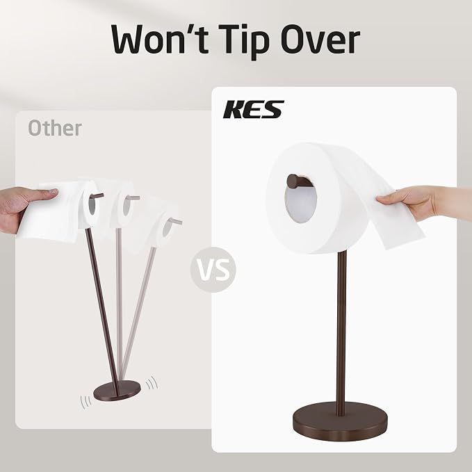 KES Bronze Toilet Paper Holder Stand, Toilet Roll Holder Free Standing - Image 2