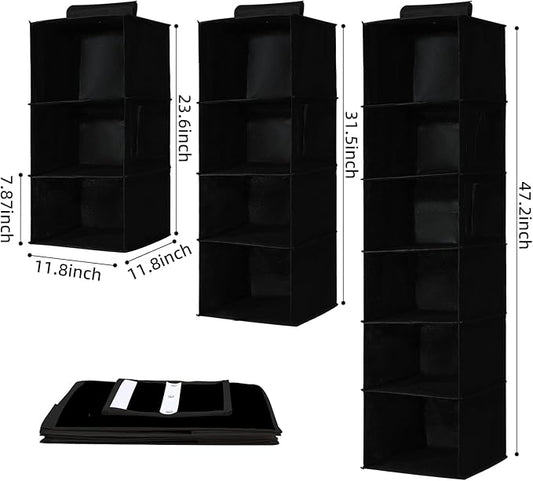 2 Packs Hanging Closet Organizer Storage, 6-Shelf Hanging Shelves - Image 2