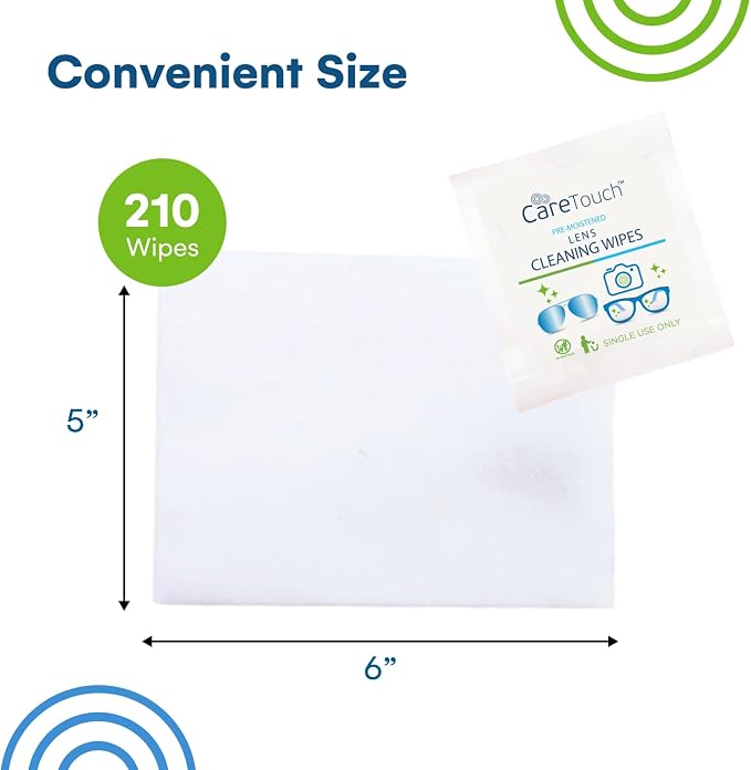 Care Touch Lens Wipes for Eyeglasses- 210 Count Individually Wrapped Pre- - Image 3