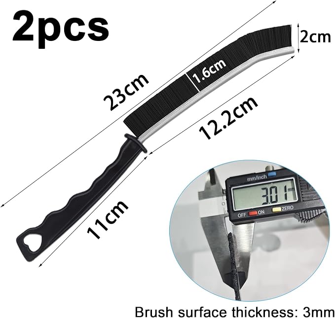 2pcs Hard Bristle Crevice Brush, Gap & Grout Cleaner, Tile & Kitchen Window - Image 2