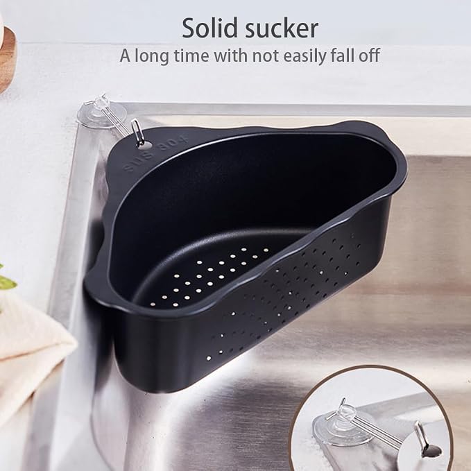 Triangle Sink Drainer Basket, Stainless Steel Triangular Sink Drain Shelf - Image 2
