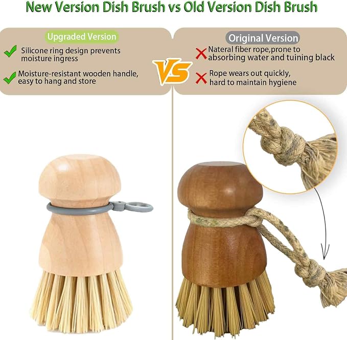Dish Brush for Everyday Use, Dish Scrub Brush, Wooden Dish Brush, Dish Brush - Image 3