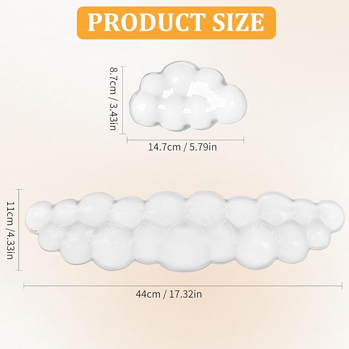 Gel Cloud Keyboard & Mouse Wrist Rest Cloud Wrist Rest Ergonomic Keyboard and - Image 5