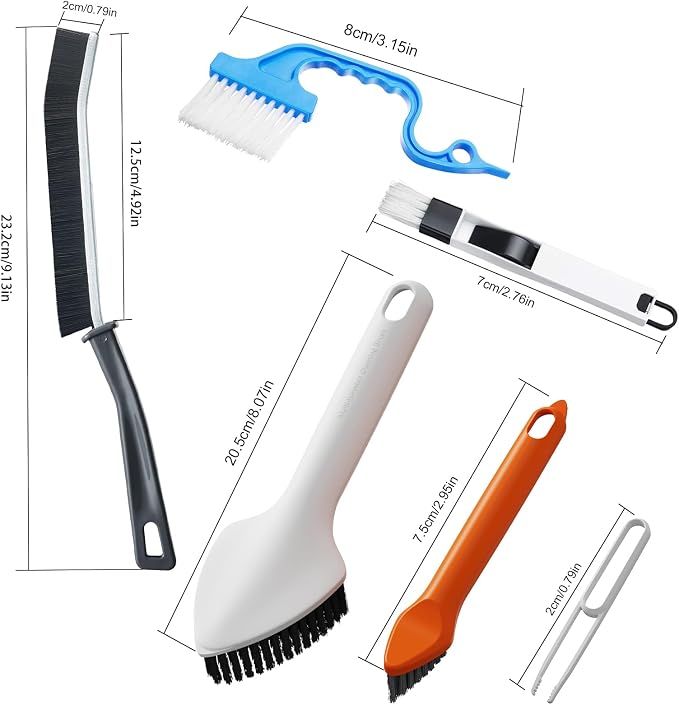 Crevice Cleaning Brush, Hard Bristle Crevice Cleaning Brushes, 3 in 1 Cleaning - Image 7