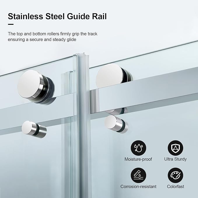 Shower Door, 56-60" W x 74" H Framed Double Sliding Shower Door - Image 5