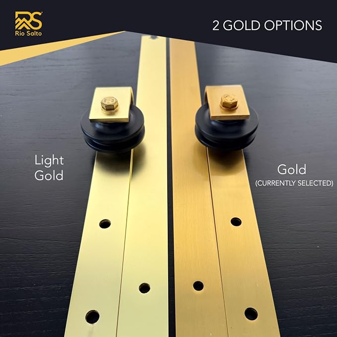 Rio Salto Brushed Brass Gold Barn Door Rollers – Extra Sliding Barn Door - Image 6
