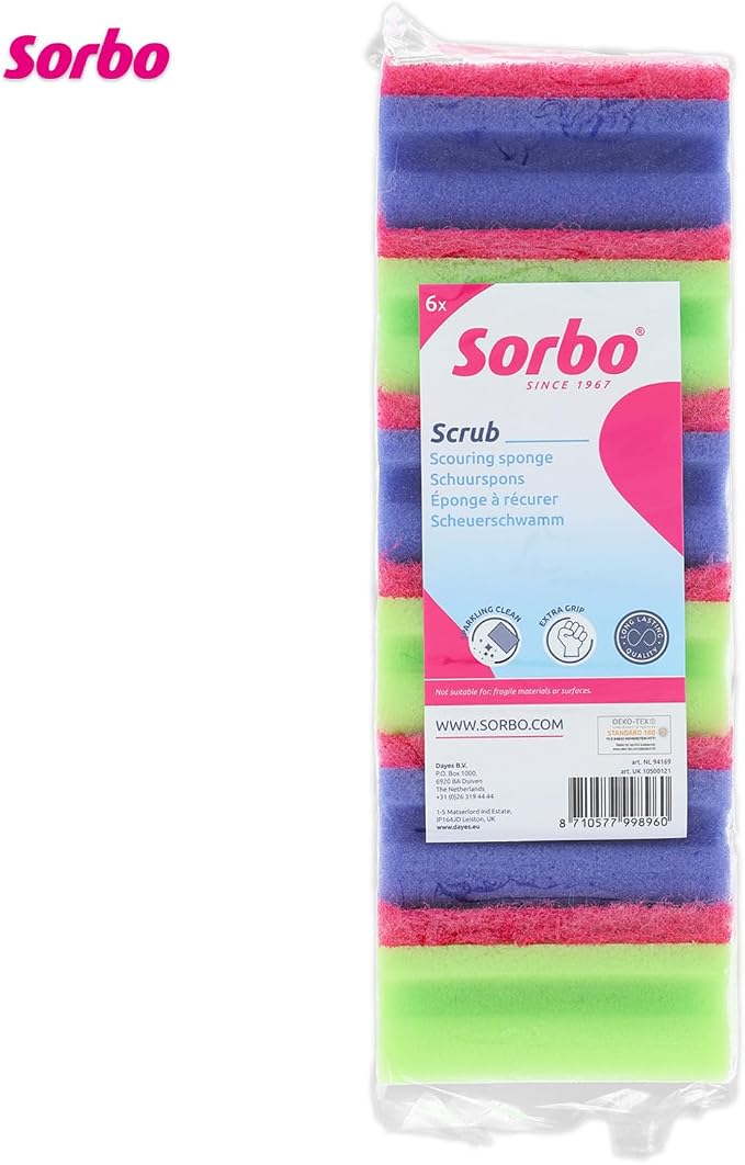 Sorbo Scouring Sponges, Non-Scratch Extra Grip and Super Absorbent Cleaning - Image 4