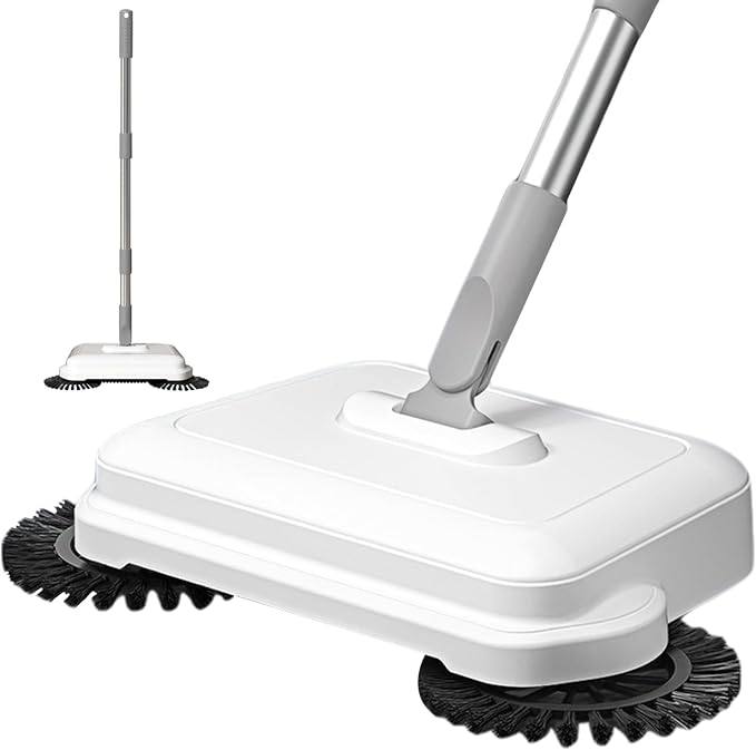 Floor Sweeper Manual Floor Sweeper, 2-in-1 360° Rotating Hand Push Sweeper by Ckuakiwu