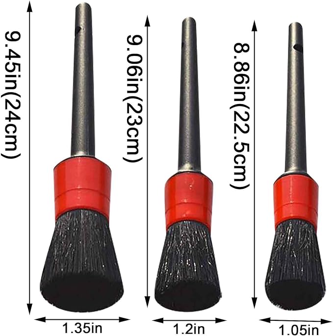 5pcs Auto Car Detailing Brush Set Car Interior Cleaning Kit Includes 3 Hair - Image 6