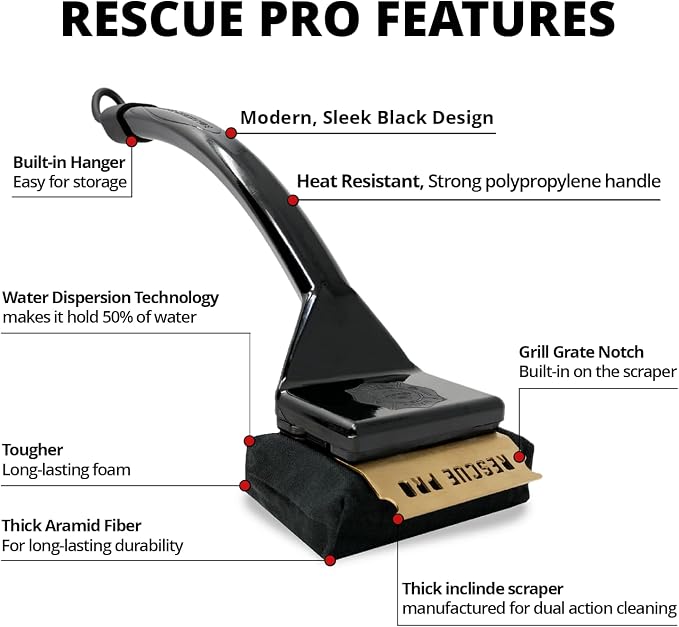 Grill Rescue BBQ Replaceable Scraper Cleaning Head, Bristle Free Grill Brush - Image 2