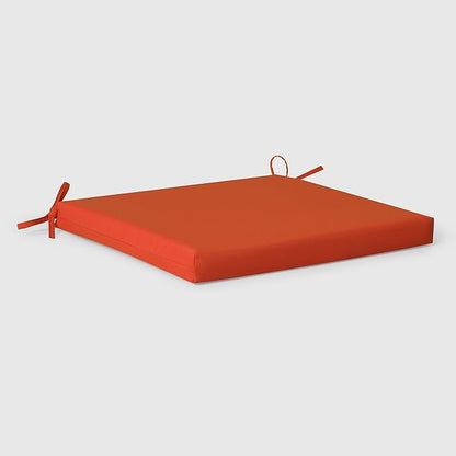 WestinTrends Solace Outdoor Patio Kitchen Dining Chair Square Seat Cushions Set of 4, 19 x 18, Orange