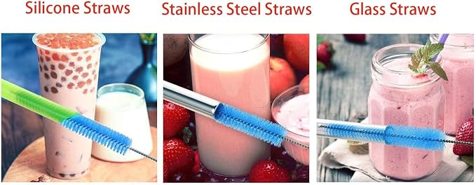 4 Pack Straw Cleaner Brush, Reusable Metal Handles Straw Cleaner Brush Extra - Image 5