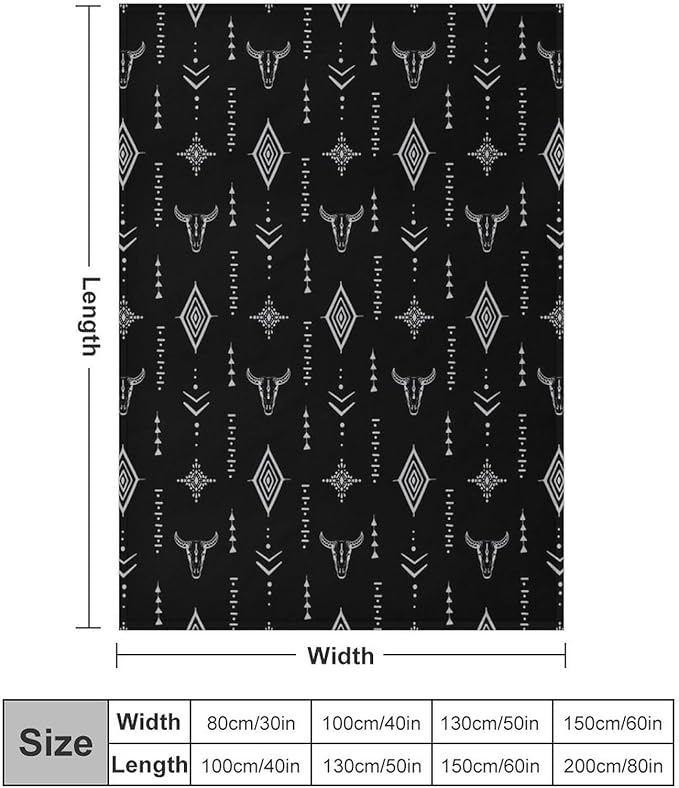 Southwest Blanket, Soft Native Tribal Vintage Abstract Ethnic Pattern Blanket Ethnic Aztec Print Throw Blanket for Couch Sofa 30"x40"