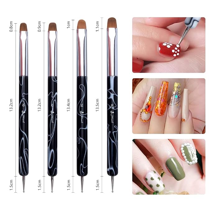French Nail Brush, YIHUALE 2 Way French Gel Acrylic Nail Art Kolinsky Brush - Image 2