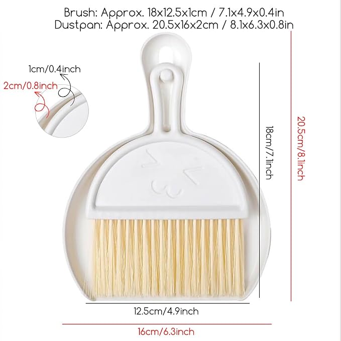 Mini Dust Pan with Broom Set, Small Broom and Dustpan Set Mini Hanging - Image 2