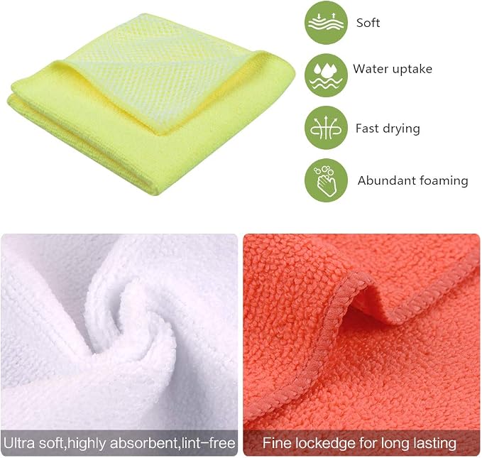 SINLAND 5 Color Assorted Microfiber Dish Cloth Towels Best Kitchen Cloths - Image 4