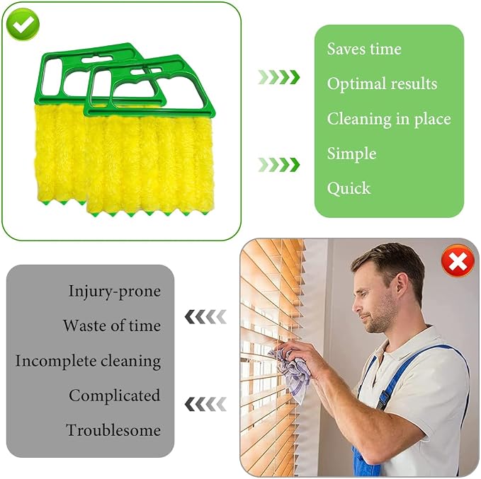 2 PCS Blind Cleaner Duster Tool, Window Venetian Hand-held 7 Finger Dusting - Image 5