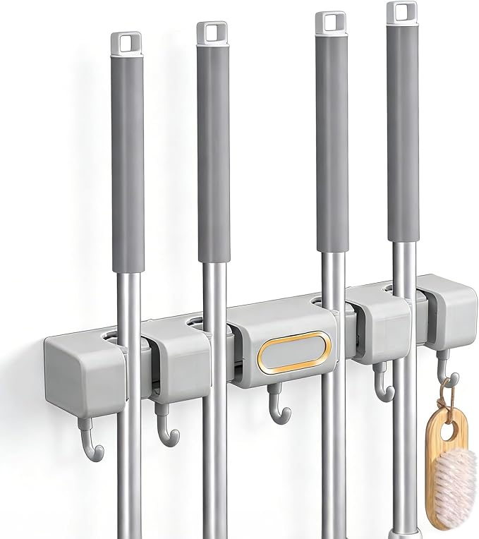 Broom Holder Wall Mount Hanger Mop, Broom and Mop Organizer Wall Hanging by Unknown
