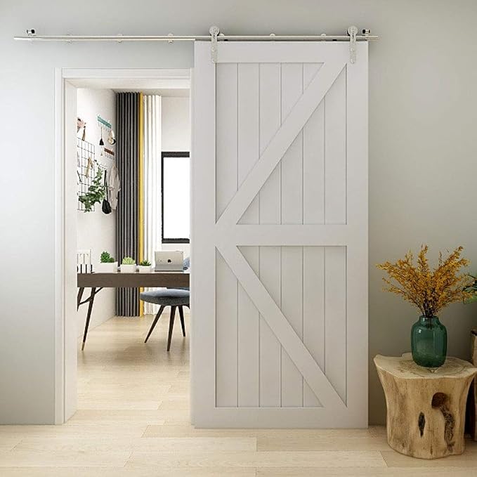 TSMST 4FT Sliding Barn Door Hardware Kit, Stainless Steel Heavy Duty Sturdy - Image 2