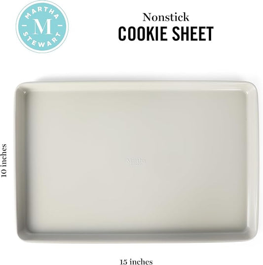 Martha Stewart Gallen 15 x 10 Inch Nonstick Carbon Steel Cookie Sheet – Cool - Image 2