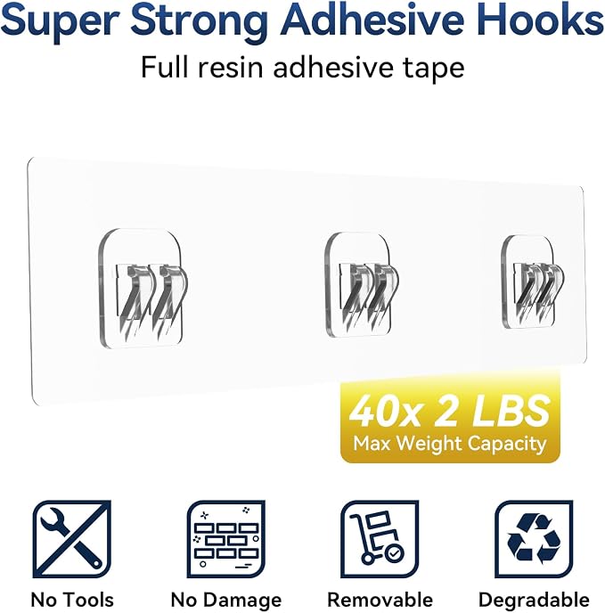 YASONIC Shower Caddy Adhesive, No Drill Bathroom Organizers, Rust Proof Shower - Image 7