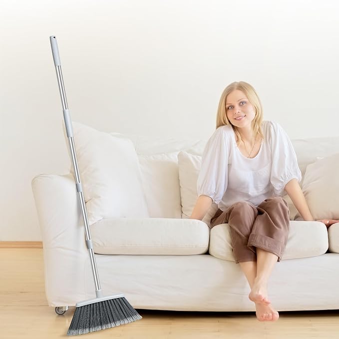 Broom, Outdoor Brooms for Sweeping Indoor, Adjustable 55" Pet Hair Removal - Image 9