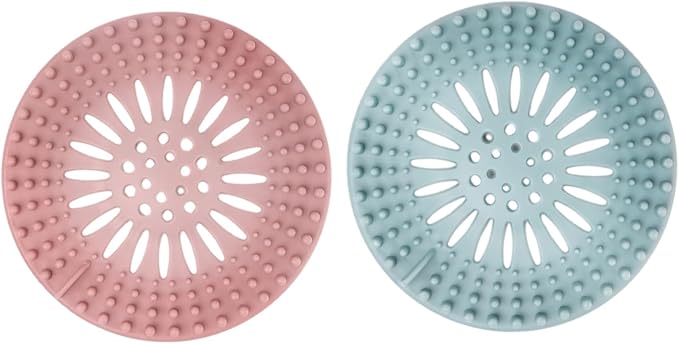 2 Pack, Drain Strainers, Hair Catcher Shower Drain Covers Protector, Flexible by Unknown