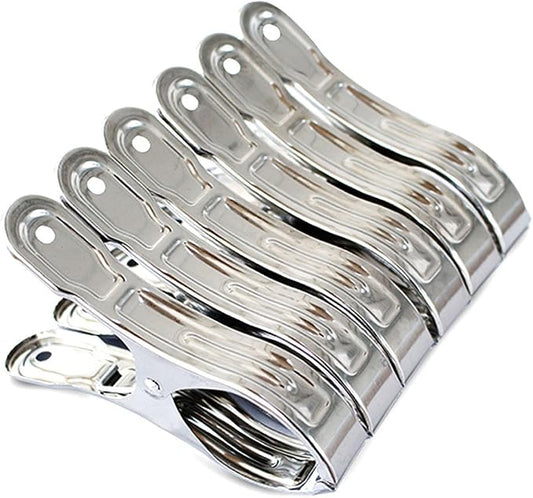 Large Heavy Duty Metal Clothespins 6 Packs Stainless Steel Clothespin, Big by Commoditydisplay