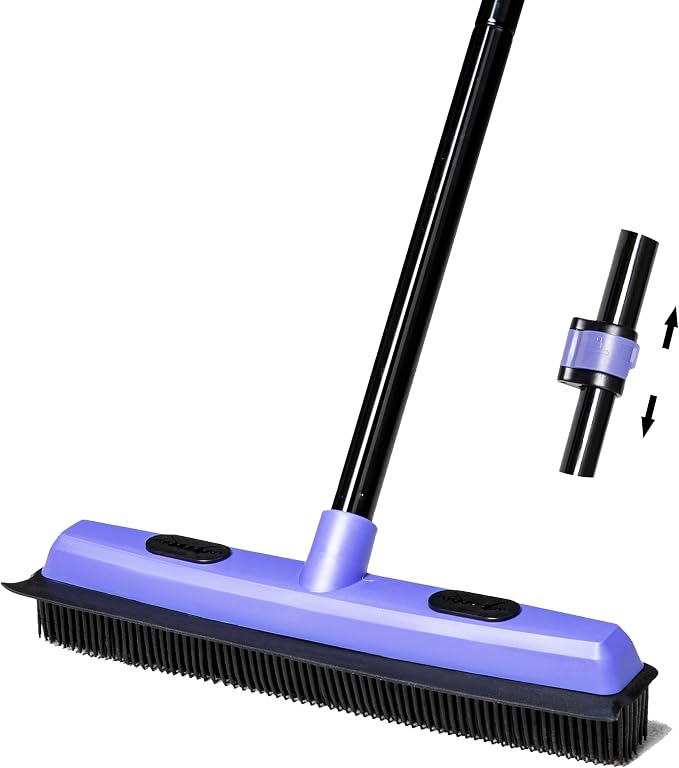 Carpet Brush for Pet Hair Remover, Rubber Broom for Pet Hair on Carpet by TRENNCHI