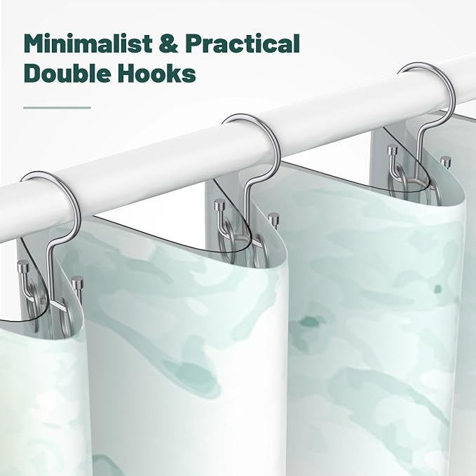 Goowin Shower Curtain Hooks, Shower Curtain Rings, Durable Rust Proof Shower - Image 6