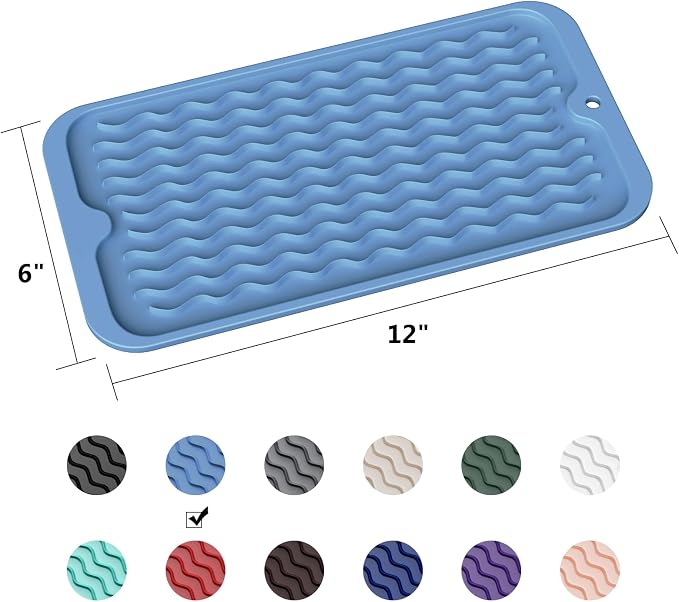 ZLR Silicone Dish Drying Mat for Kitchen Counter, Eco-Friendly Fast Dry Dish Mat - Image 6