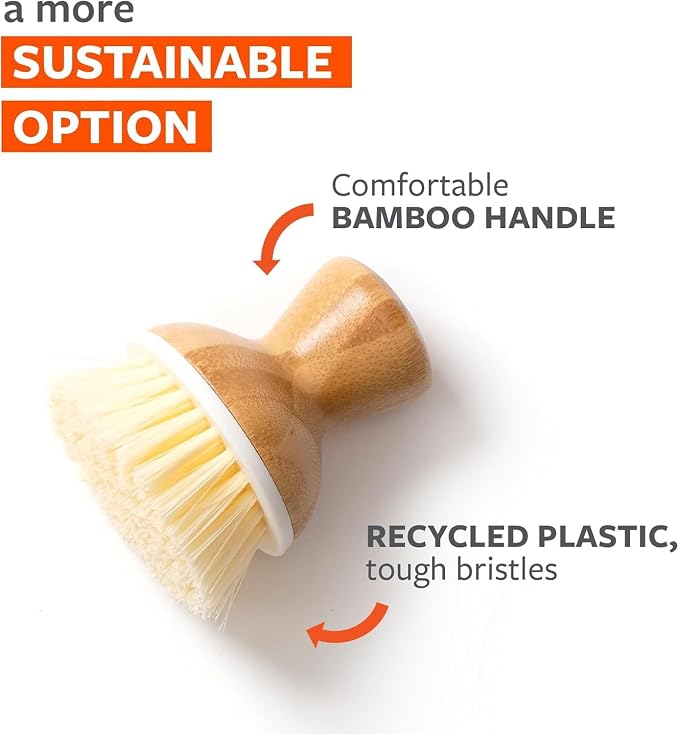 Full Circle Bubble Up Bamboo Dish Brush–Family Safe, - Image 4