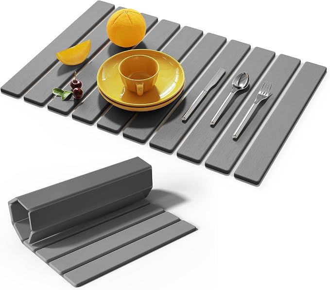 Stone Dish Drying Mats for Kitchen Counter-23.6“x 15.3”, Eco-Friendly, Foldable by Unknown