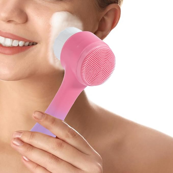 Face Brush 2 in 1, Silicone Facial Cleansing Exfoliating Brush Soft Bristles - Image 6