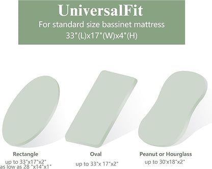 Baby Bassinet Sheets 3 Pack for Boys & Girls, Soft Breathable Muslin Cotton Bassinet Mattress Cover, Universal Fit for Hourglass, Oval, and Rectangle Mattress (Daisy Petal)