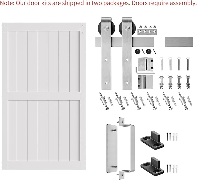 SmartStandard 48 x 84 inch White Sliding MDF Barn Door - Image 5