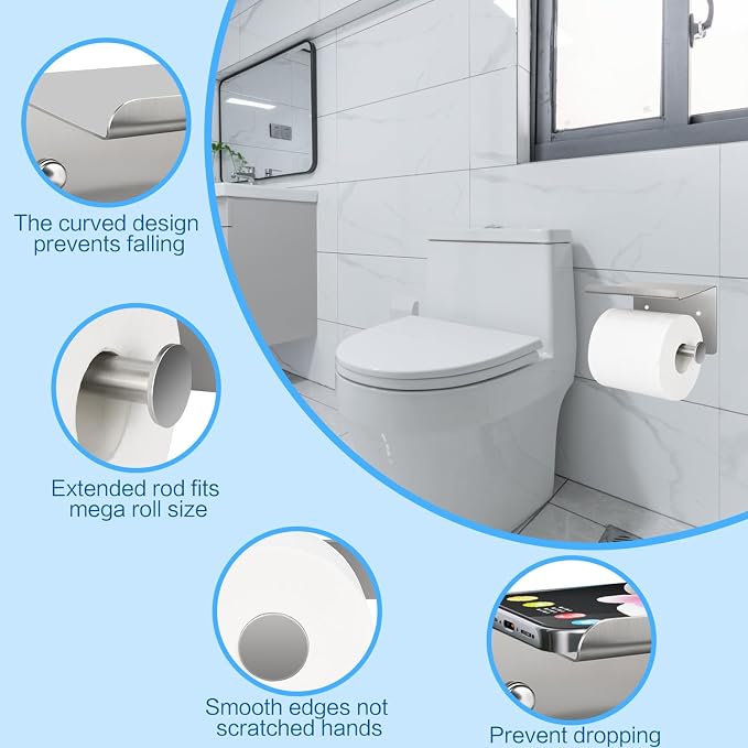 1pcs Brushed Nickel Toilet Paper Holder - Image 4