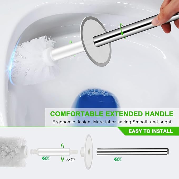 Toilet Brush and Holder Set, 2 Pack Toilet Bowl Brush - Image 4