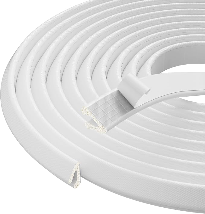 V Shape Foam Weather Stripping Door Frame Seal Strip 19.7FT White, Draft Stopper by KNEELISA