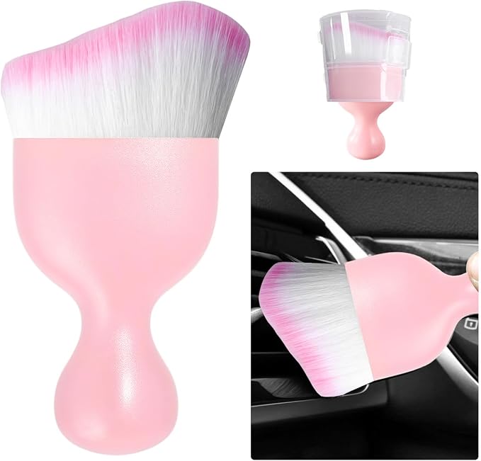 Ziciner Car Detailing Brush, Curved Soft Bristles Auto Removal Dust Collectors by Ziciner