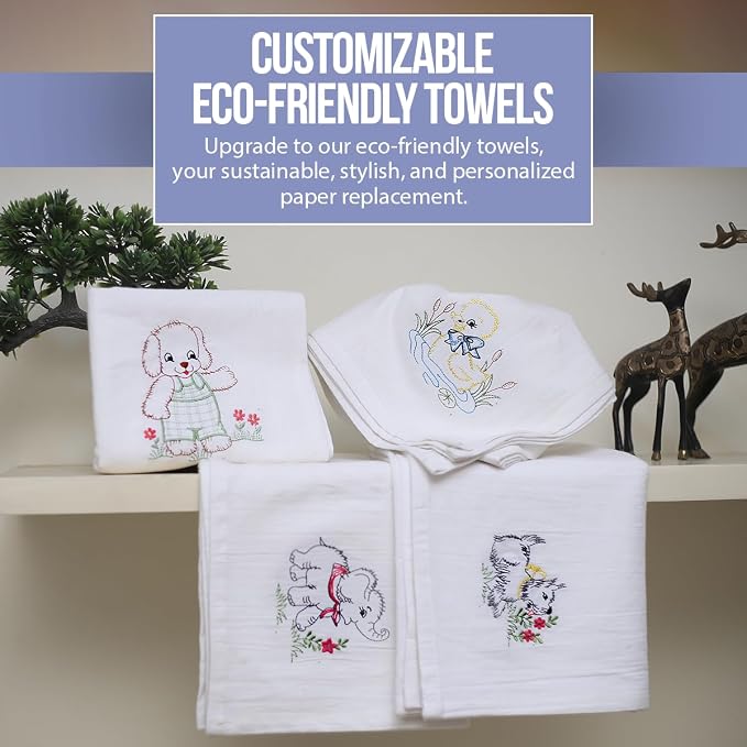 Flour Sack Towels| Tea Towel for Crafts| Kitchen Dish Cotton Blank Towel for - Image 5