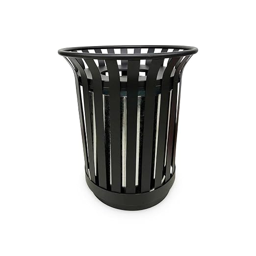 Outdoor Metal Slatted Trash Receptacle, Waste Receptacle，Commercial Trash Cans by Anxeit