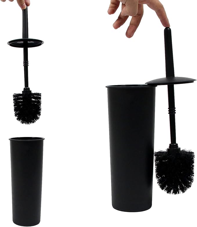 Casaphoria Compact Freestanding Plastic Toilet Bowl Brush and Holder - Image 5