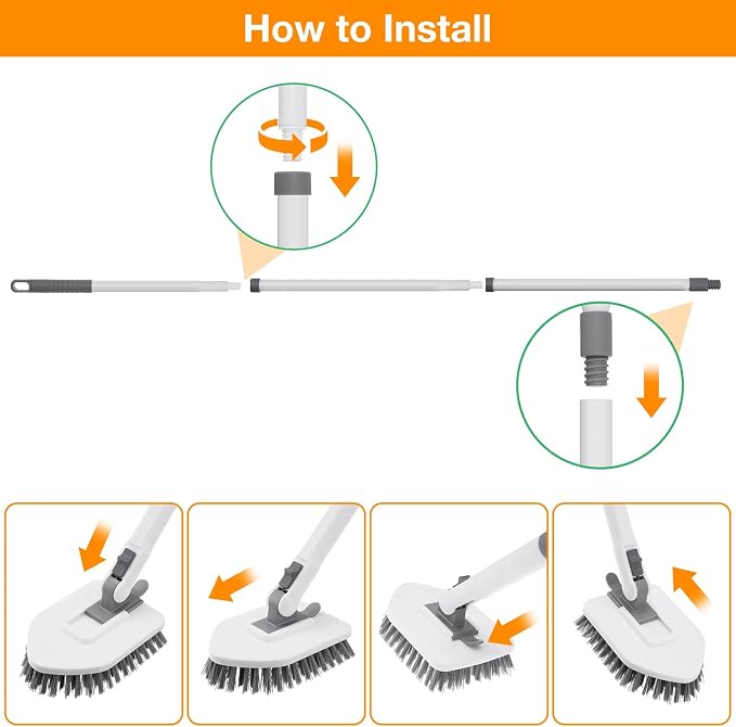 4 in 1 Shower Scrubber Cleaning Brush, Tub and Tile Scrubber - Image 4