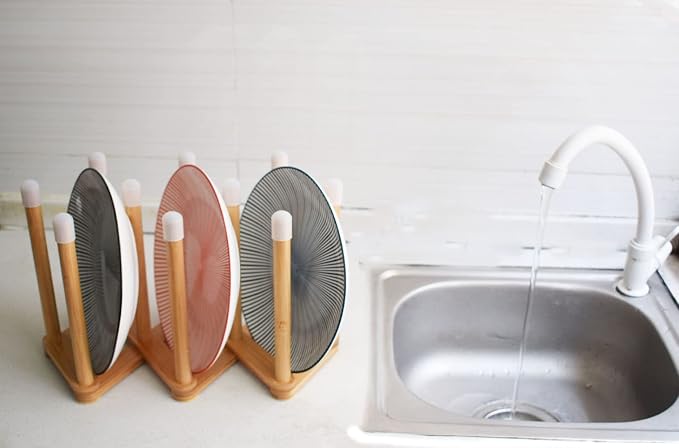 Bamboo Retractable Bottle Drying Rack Cup Dish Drying Racks, Sports Water - Image 7
