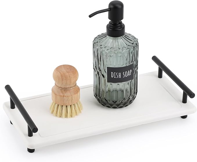 Segbeauty 12x6 Sink Caddy, Large Bathroom Tray Stone Drying Mat by Segbeauty